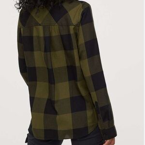 H&M Divided Olive and Black Checkered Shirt